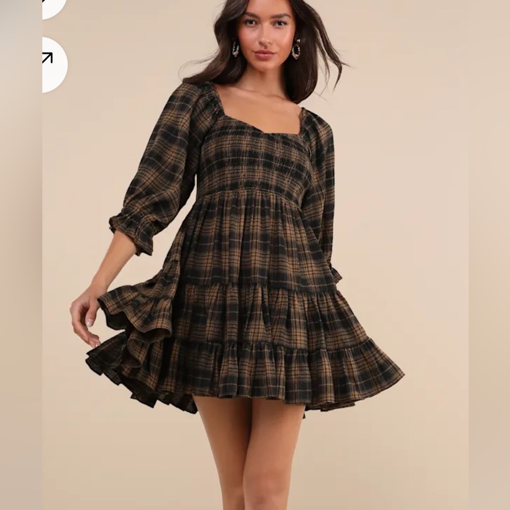 Lulus plaid no one cuter dress XS